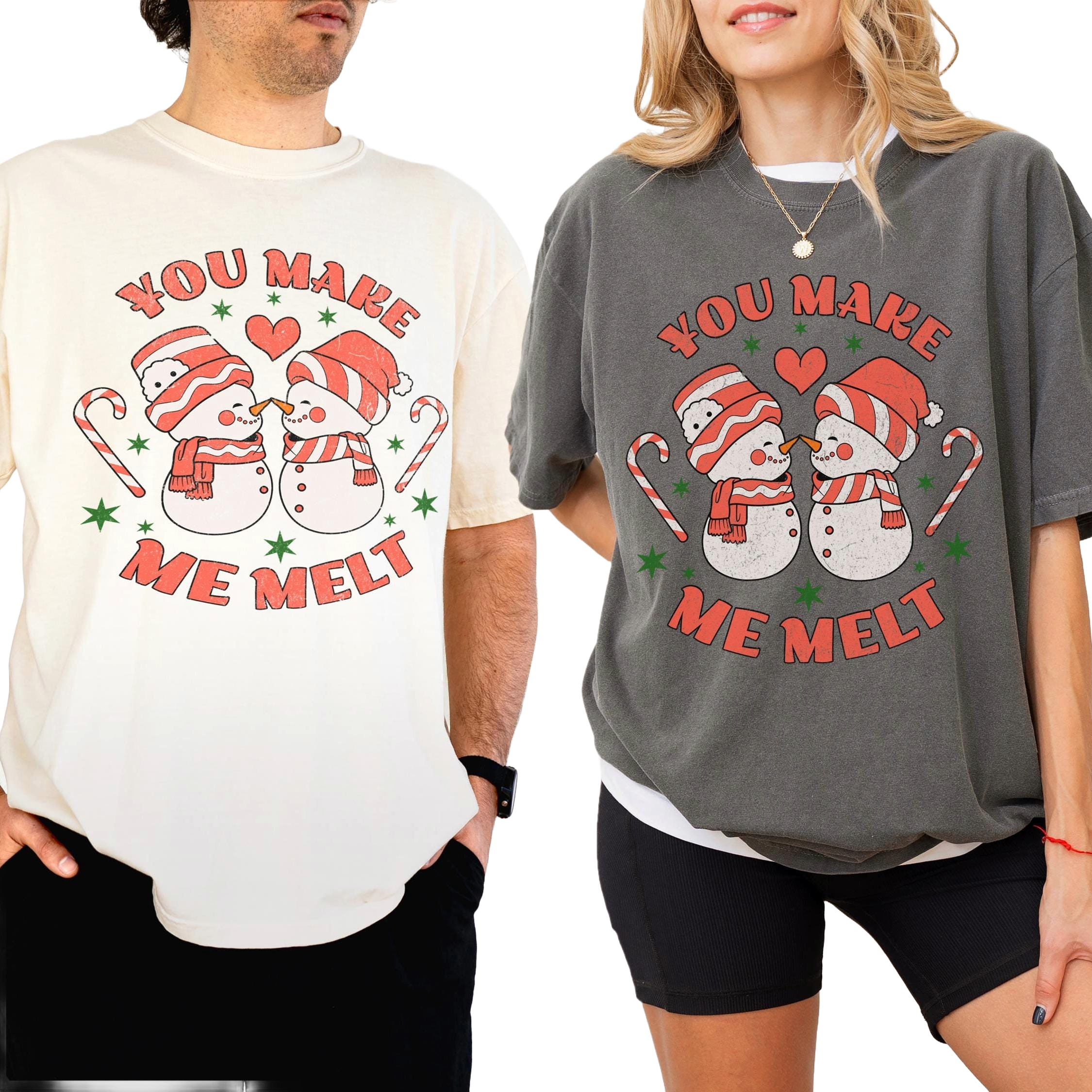 Christmas Couple Shirt, Funny Matching Shirts for Couple Holiday, Couples Gift for Husband Wife Shirt, Xmas Party Couple White