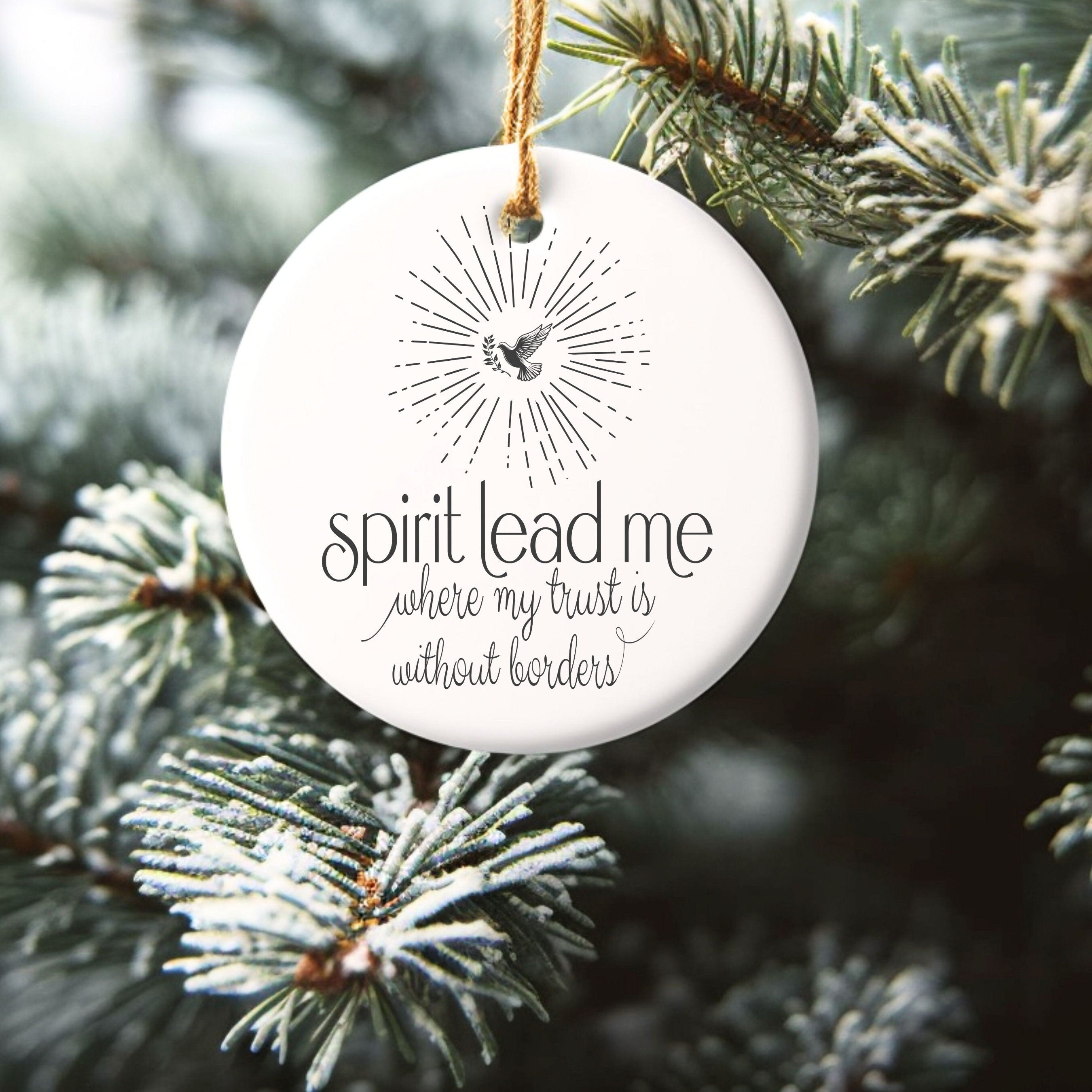 14Christian Christmas Decoration Modern Christian Christmas Tree Ornament Gift, Spirit Lead Me Xmas Psalm Bauble, True Story Religious De