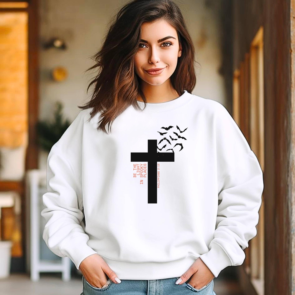 Christian Halloween Sweatshirt, Bible Verse Shirt, Jesus Shirt, Halloween Shirt, Cute Cross Shirt, Christian Apparel, Fall Christian Shirt