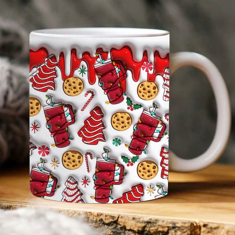 Christmas 3D Mug, 3D Boojee Christmas Inflated Mug, 3D, Santa Mug, Gift For Christmas