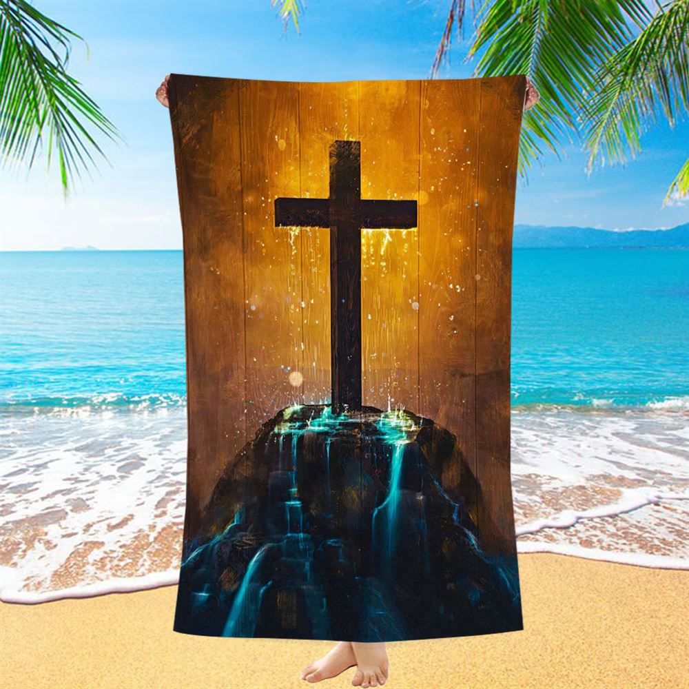 Cross Beach Towel - Christian Wall Beach Towel - Religious Beach Towel