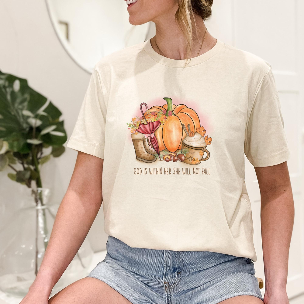 Cute Fall Graphic Tee, Women's Halloween Shirt, Retro Boho Fall Shirt, God Is Within, Christian T-shirt, Religious Shirts, Faith T-shirt