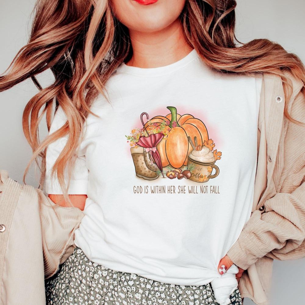 Cute Fall Graphic Tee, Women's Halloween Shirt, Retro Boho Fall Shirt, God Is Within, Christian T-shirt, Religious Shirts, Faith T-shirt