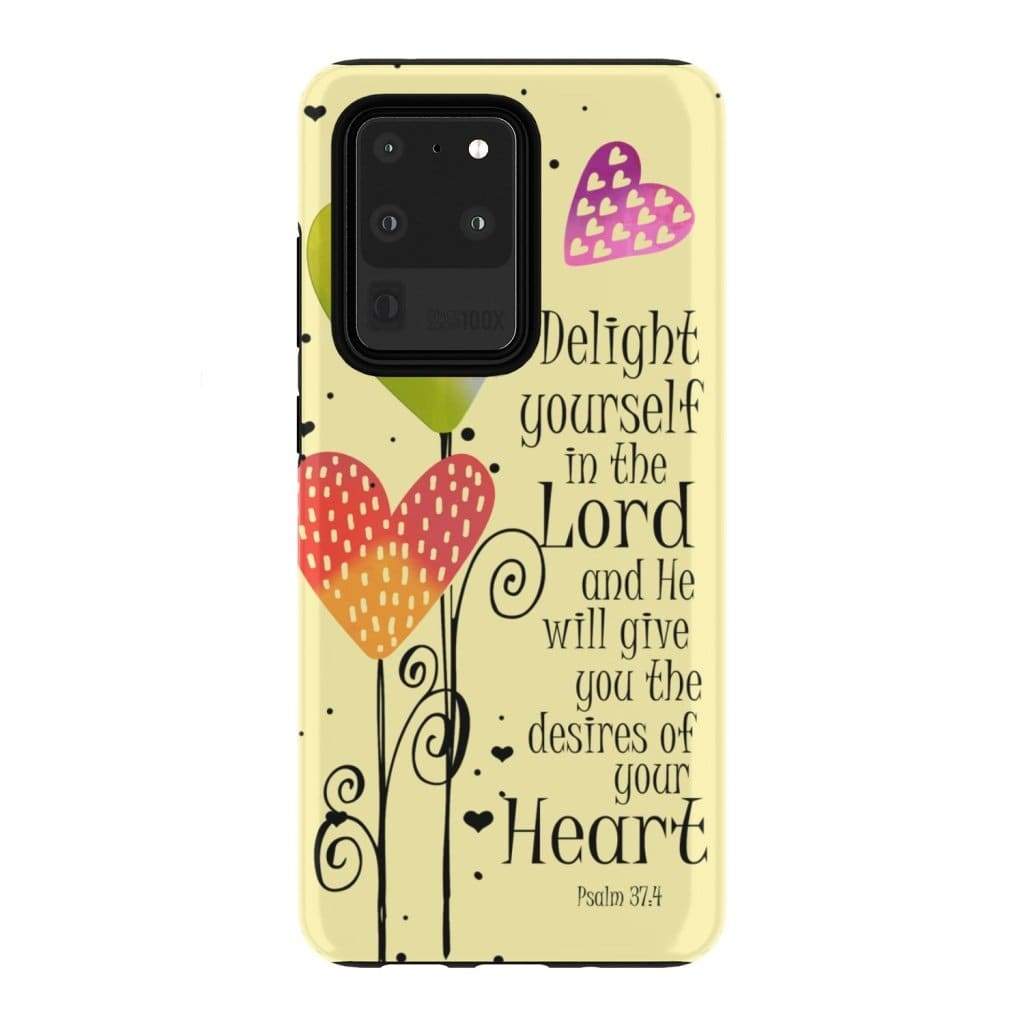 Delight Yourself In The Lord Psalm 374 Bible Verse Phone Case - Christian Phone Cases - Religious Phone Case