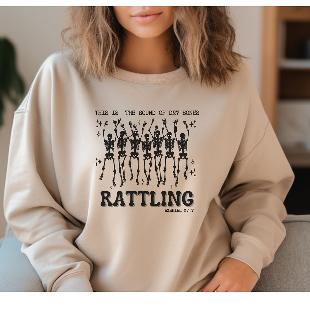 Dry Bones Rattling Sweatshirt, Ezekiel 37, This is the Sound Halloween Sweatshirt, Skeleton Crewneck sweatshirt, Christian Bible Verse Shirt