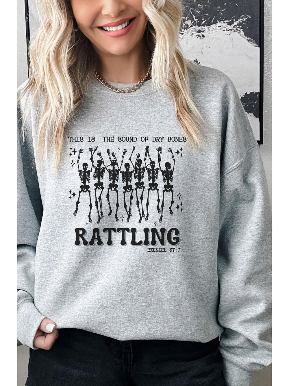 Dry Bones Rattling Sweatshirt, Ezekiel 37, This is the Sound Halloween Sweatshirt, Skeleton Crewneck sweatshirt, Christian Bible Verse Shirt