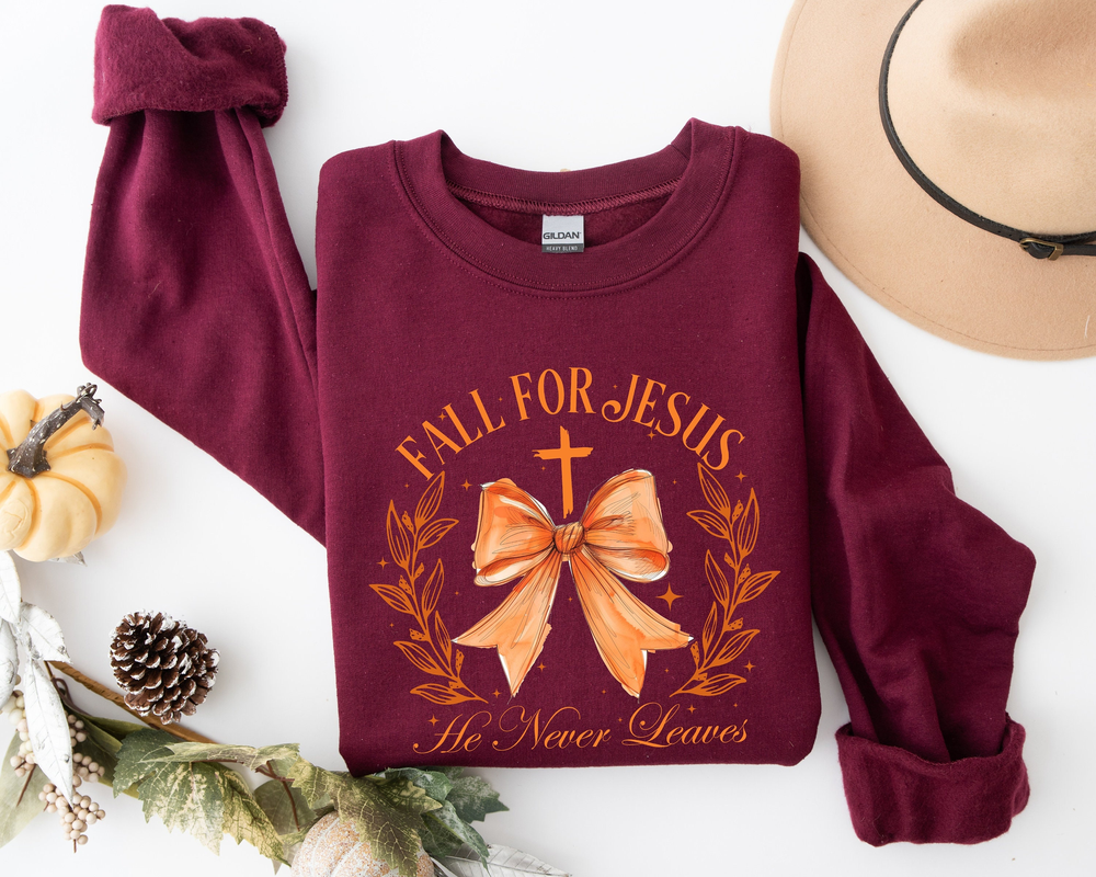 Fall For Jesus Halloween Sweatshirt, Christian Halloween Shirt, Coquette Retro Thanksgiving Shirt, Cute Thankful Shirt, Christian Halloween