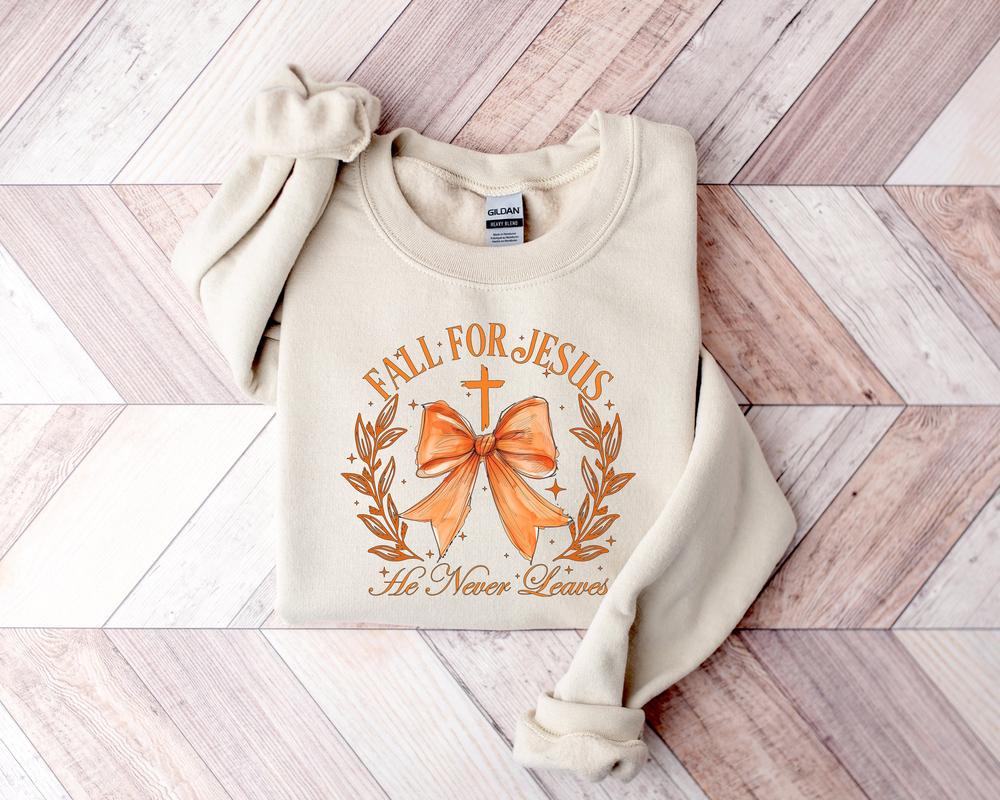 Fall For Jesus Halloween Sweatshirt, Christian Halloween Shirt, Coquette Retro Thanksgiving Shirt, Cute Thankful Shirt, Christian Halloween