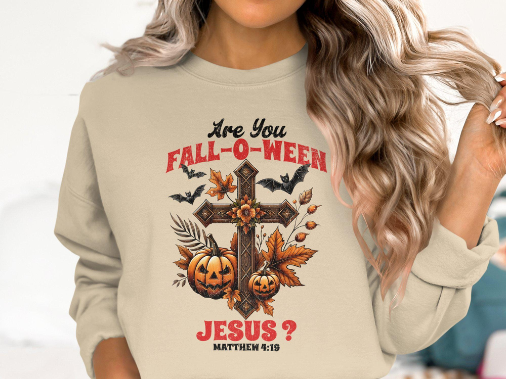 Fall-O-Ween Jesus Shirt, Christian Halloween T-Shirt, Faithful Fall Tee, Religious Halloween Shirt, Jesus Lover Pumpkin Shirt, Faith Hoodie