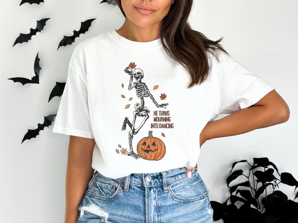 Fall Skeleton Shirt Autumn Shirt for Women Christian Gifts Religious Womens Halloween Shirt Cute Fall Shirts Christian Halloween Shirt