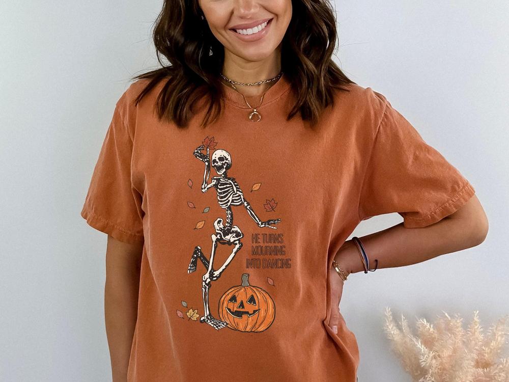 Fall Skeleton Shirt Autumn Shirt for Women Christian Gifts Religious Womens Halloween Shirt Cute Fall Shirts Christian Halloween Shirt