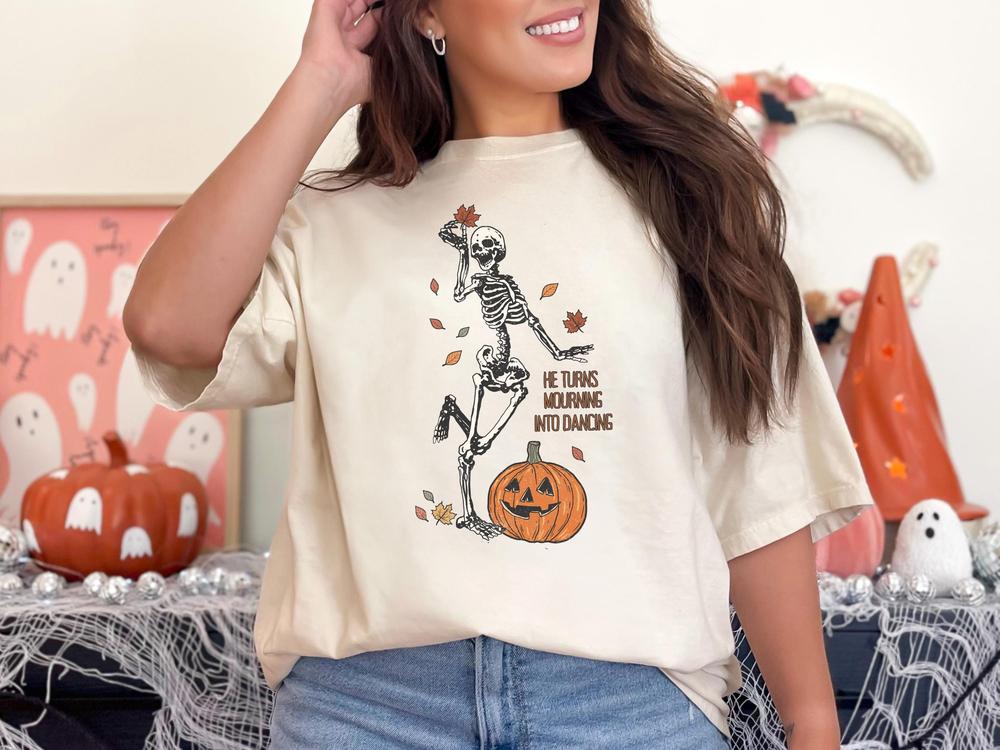 Fall Skeleton Shirt Autumn Shirt for Women Christian Gifts Religious Womens Halloween Shirt Cute Fall Shirts Christian Halloween Shirt