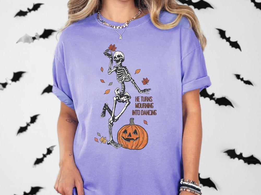 Fall Skeleton Shirt Autumn Shirt for Women Christian Gifts Religious Womens Halloween Shirt Cute Fall Shirts Christian Halloween Shirt