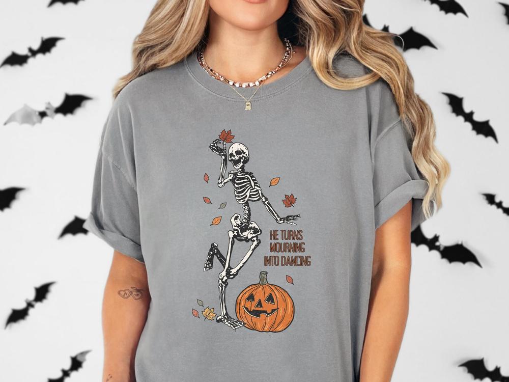 Fall Skeleton Shirt Autumn Shirt for Women Christian Gifts Religious Womens Halloween Shirt Cute Fall Shirts Christian Halloween Shirt