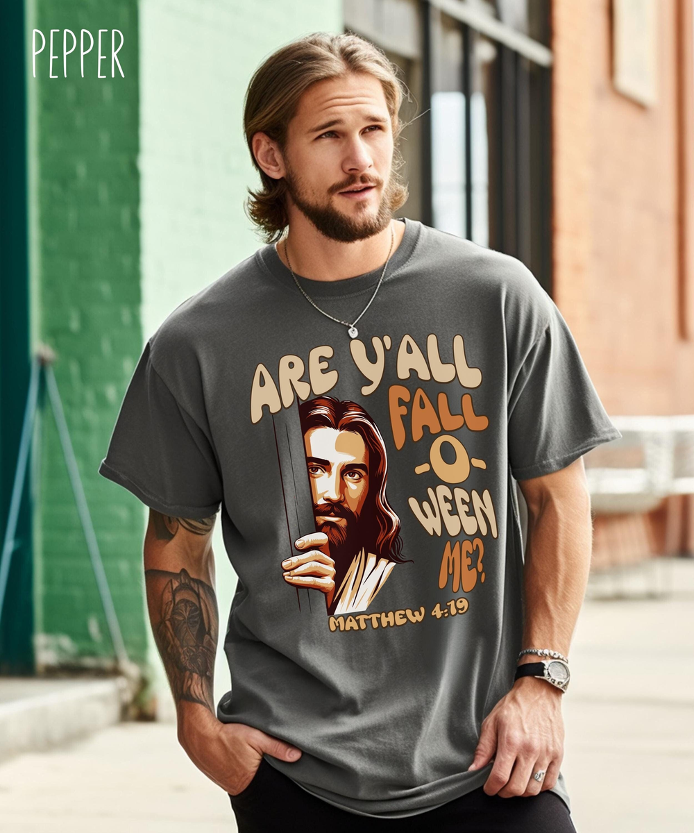 Funny Christian Halloween shirt, Funny Religious Shirt, Retro Groovy Christian T-shirt, Are Yall Fall-O-Ween Me Jesus shirt, Religious gift