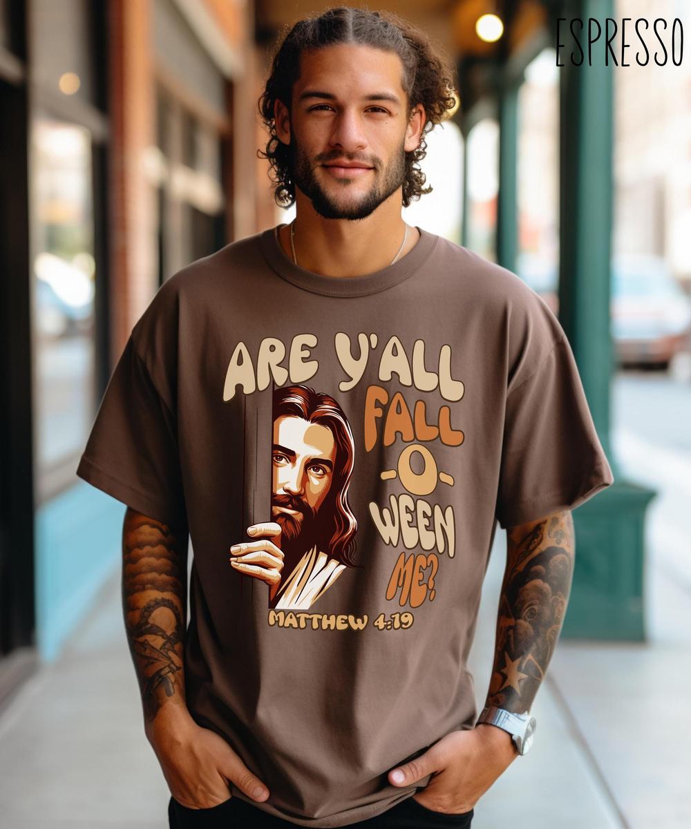 Funny Christian Halloween shirt, Funny Religious Shirt, Retro Groovy Christian T-shirt, Are Yall Fall-O-Ween Me Jesus shirt, Religious gift