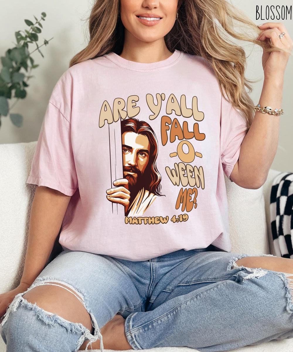 Funny Christian Halloween shirt, Funny Religious Shirt, Retro Groovy Christian T-shirt, Are Yall Fall-O-Ween Me Jesus shirt, Religious gift