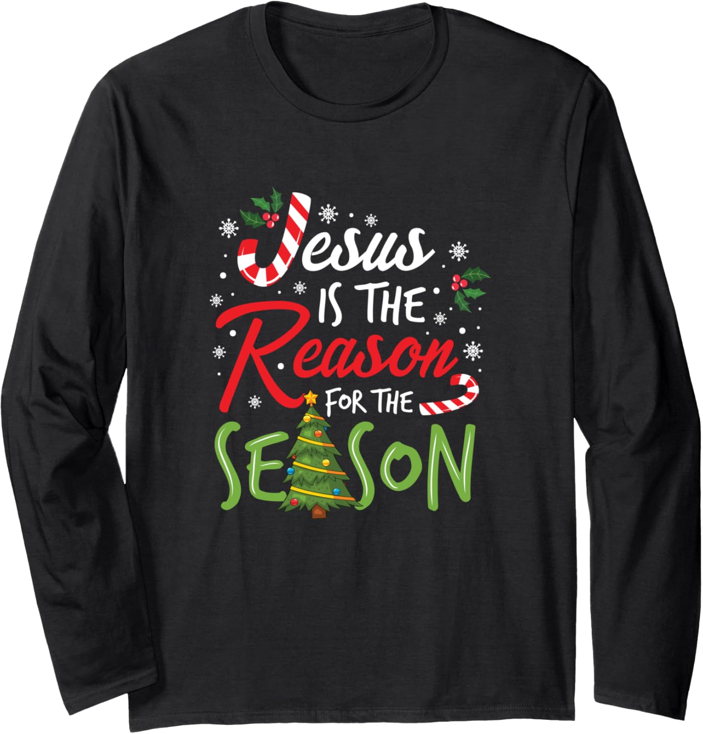 Girls Jesus is The Reason for The Season Christmas Christian Long Sleeve