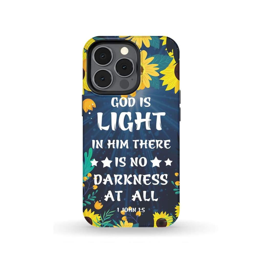 God Is Light 1 John 15 Bible Verse Phone Case - Christian Phone Cases - Religious Phone Case