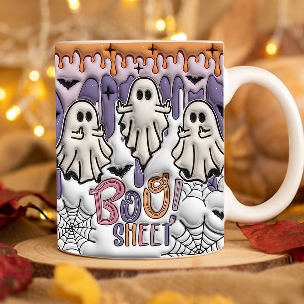 Halloween 3D Mug, 3D Boo Sheet Inflated Mug, Halloween 3D Inflated Mug, Halloween 3D Coffee Mug