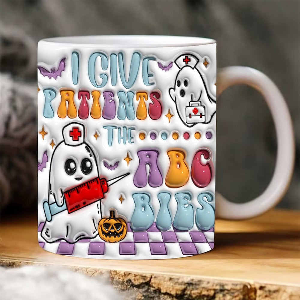 Halloween 3D Mug, 3D Funny Nurse Halloween Inflated Mug, Halloween 3D Inflated Mug, Halloween 3D Coffee Mug