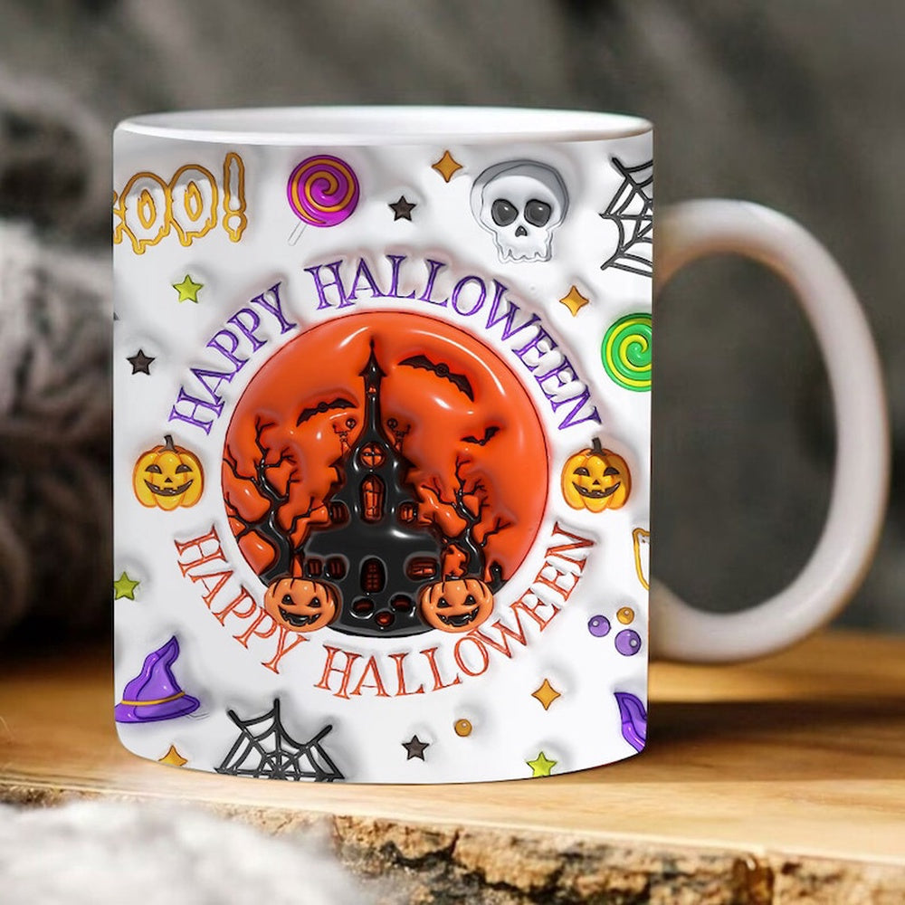 Halloween 3D Mug, 3D Happy Halloween Inflated Mug, Halloween 3D Inflated Mug, Halloween 3D Coffee Mug