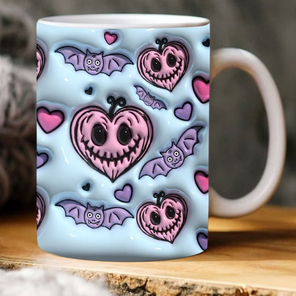 Halloween 3D Mug, 3D Pastel Ghost Inflated Mug, Halloween 3D Inflated Mug, Halloween 3D Coffee Mug