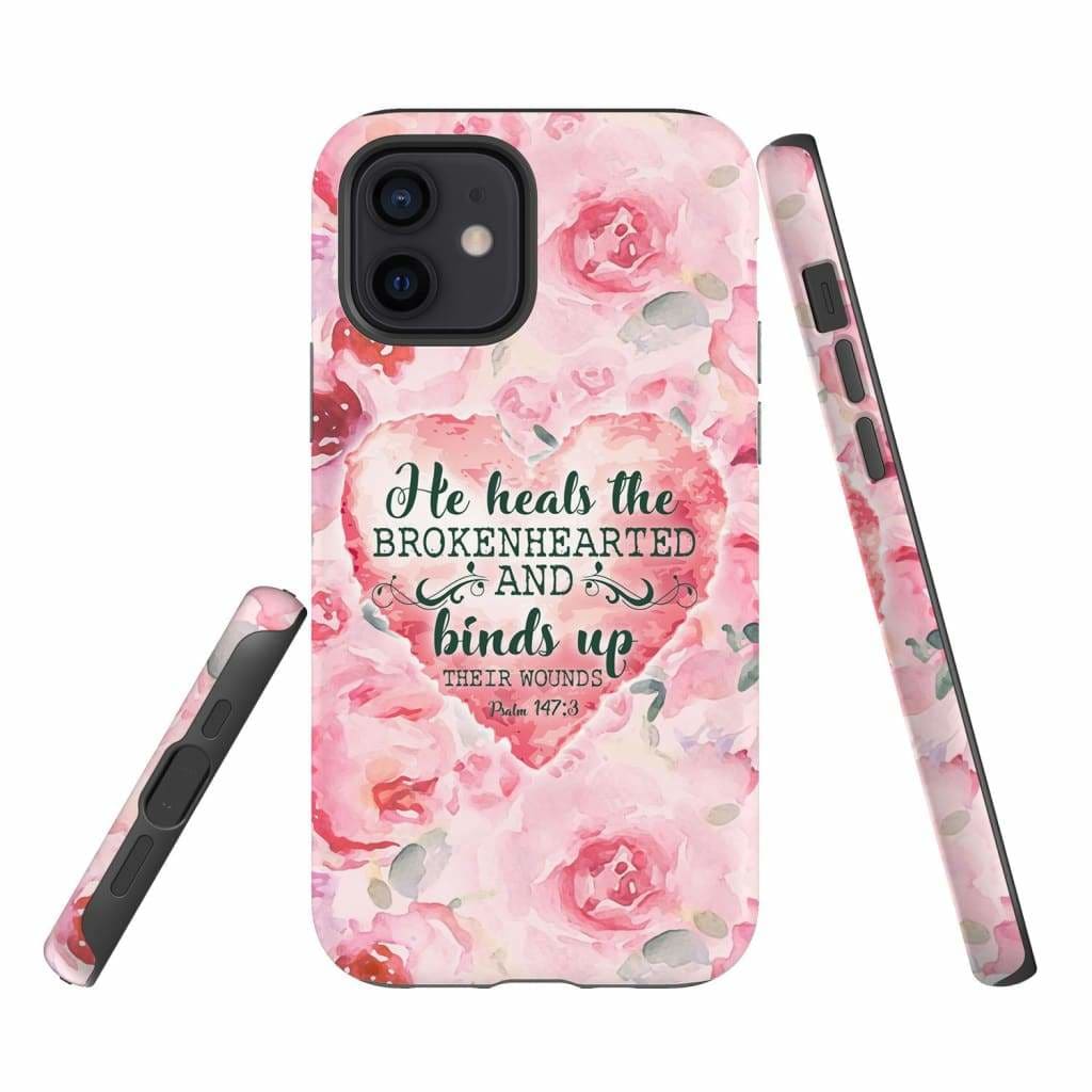 He Heals The Brokenhearted Psalm 1473 Bible Verse Phone Case - Bible Verse Phone Cases Samsung