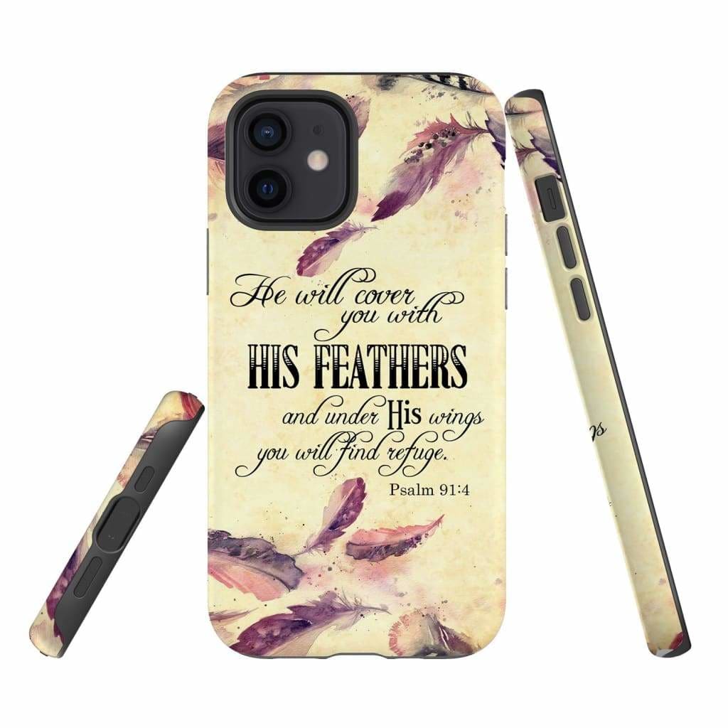 He Will Cover You With His Feathers Phone Case - Psalm 914 Phone Case - Bible Verse Phone Cases Samsung