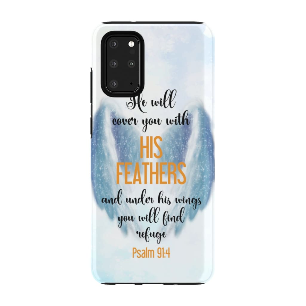 He Will Cover You With His Feathers Psalm 914 Bible Verse Phone Case - Christian Phone Cases - Religious Phone Case