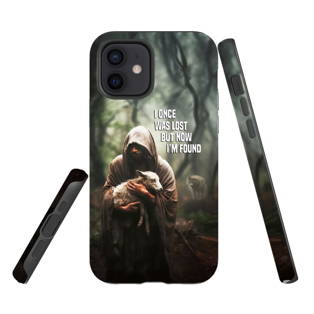 I Once Was Lost but Now I'm Found Jesus and Lost Sheep Phone Case - Bible Verse IPhone & Samsung Cases