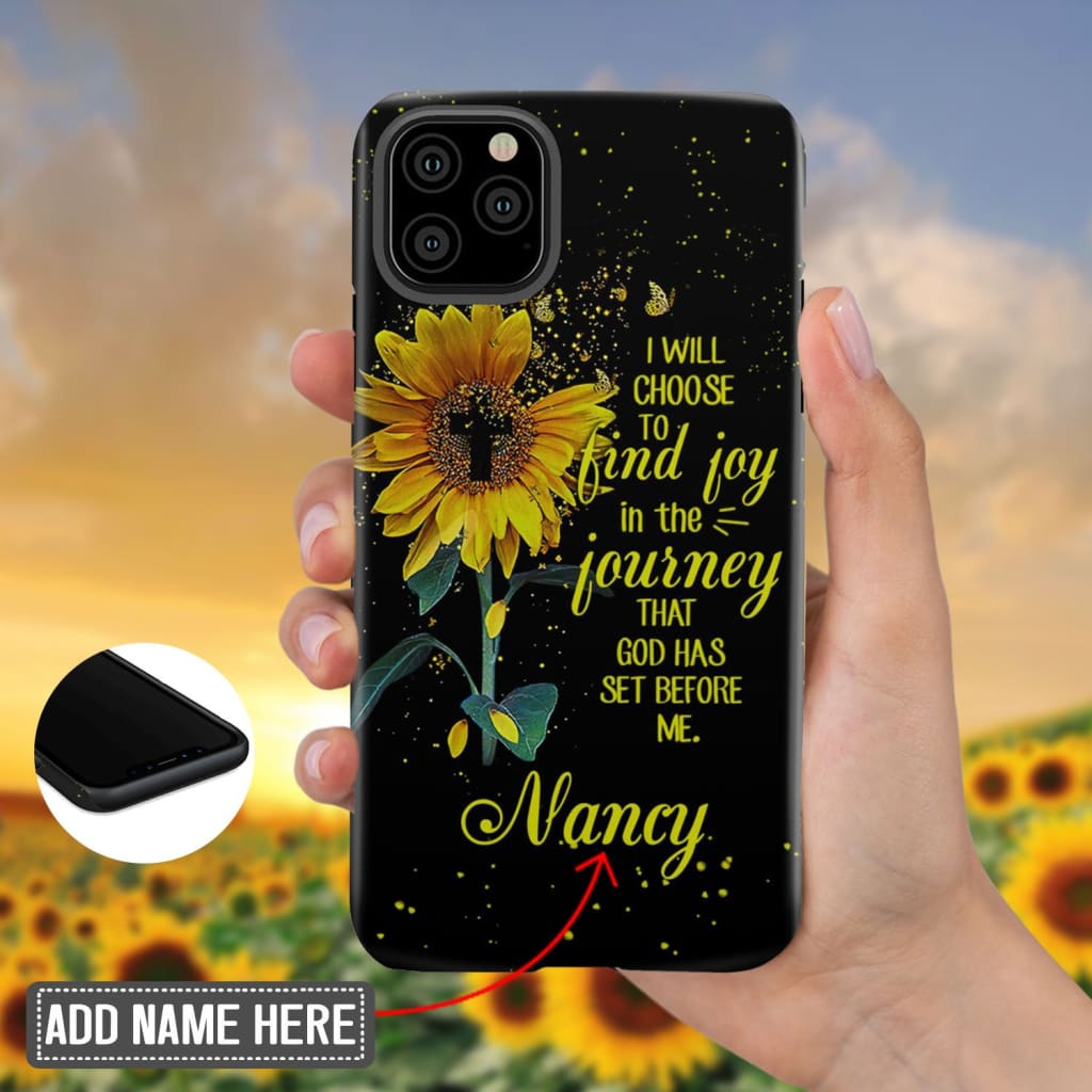 I Will Choose To Find Joy In The Journey Custom Iphone Case - Personalized Christian Gifts - Inspirational Bible Scripture iPhone Cases