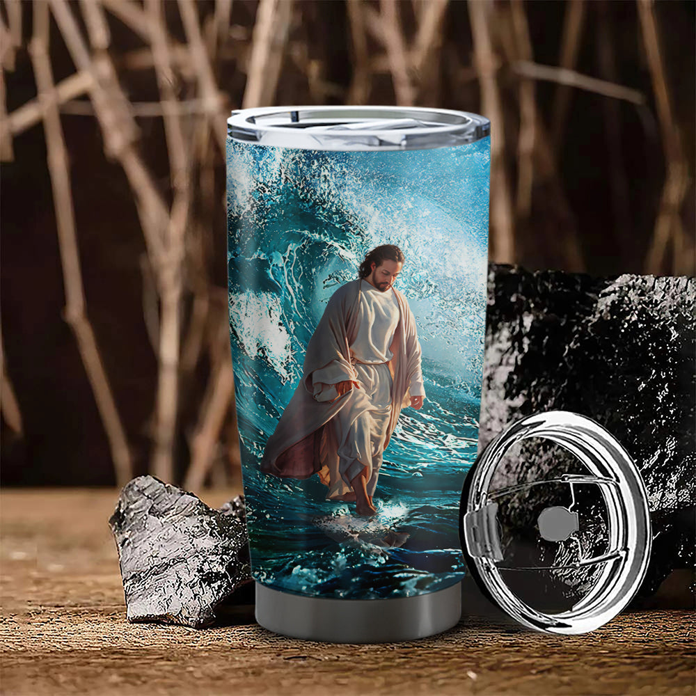 I Will Walk By Faith - Jesus Tumbler - Stainless Steel Tumbler With Lid - 20oz Tumbler - Tumbler For Cold Drinks