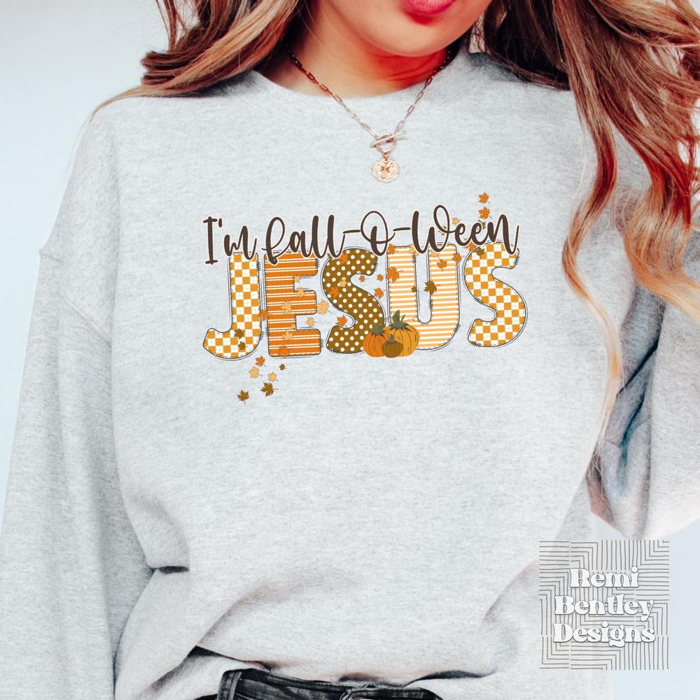 I'm Fall-O-Ween Jesus Shirt Falloween Jesus Shirt Halloween Crewneck Sweatshirt Christian Shirt Fall Religious Shirt Follow Jesus Shirt