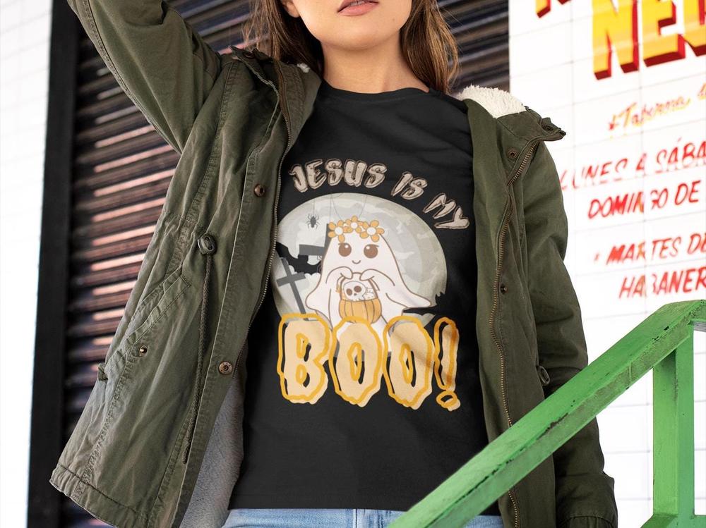 Jesus Is My Boo, Christian Halloween Shirt, Graphic Tees, Christian Shirts, Christian Apparel, Bible Verse Shirt, Faith Shirt, Jesus Shirt