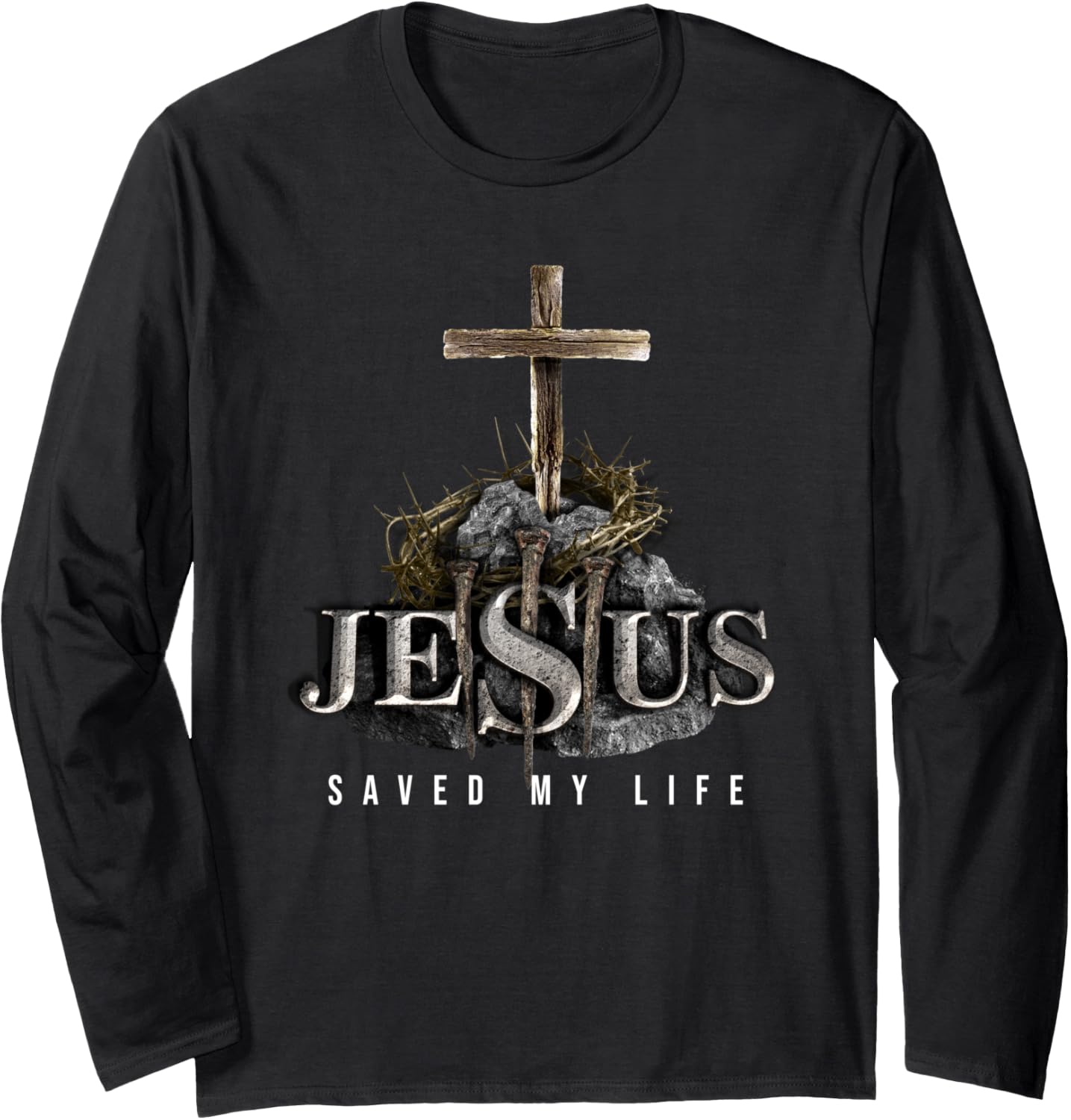 Jesus Saved My Life - Christian Religious Bible Church Long Sleeve