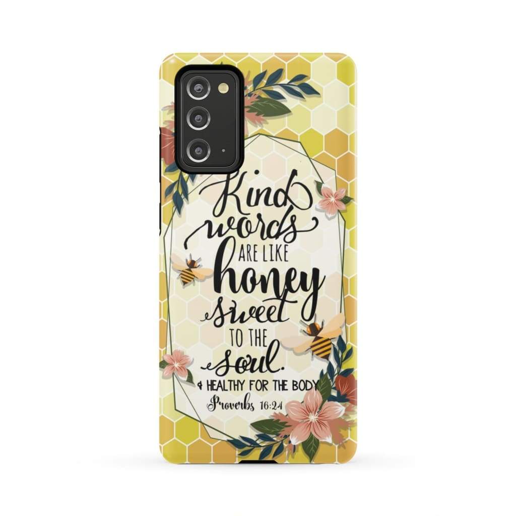 Kind Words Are Like Honey Proverbs 1624 Bible Verse Phone Case - Inspirational Bible Scripture iPhone Cases