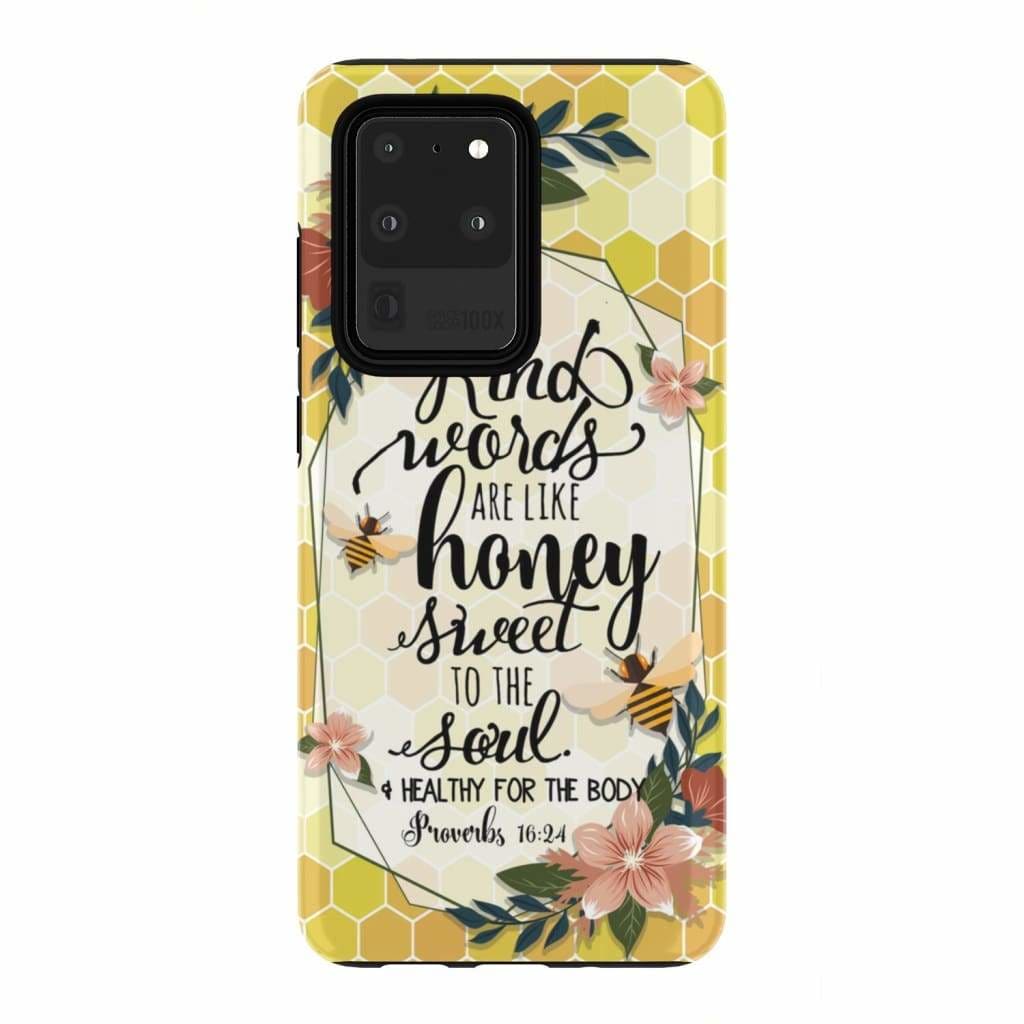 Kind Words Are Like Honey Proverbs 1624 Bible Verse Phone Case - Inspirational Bible Scripture iPhone Cases