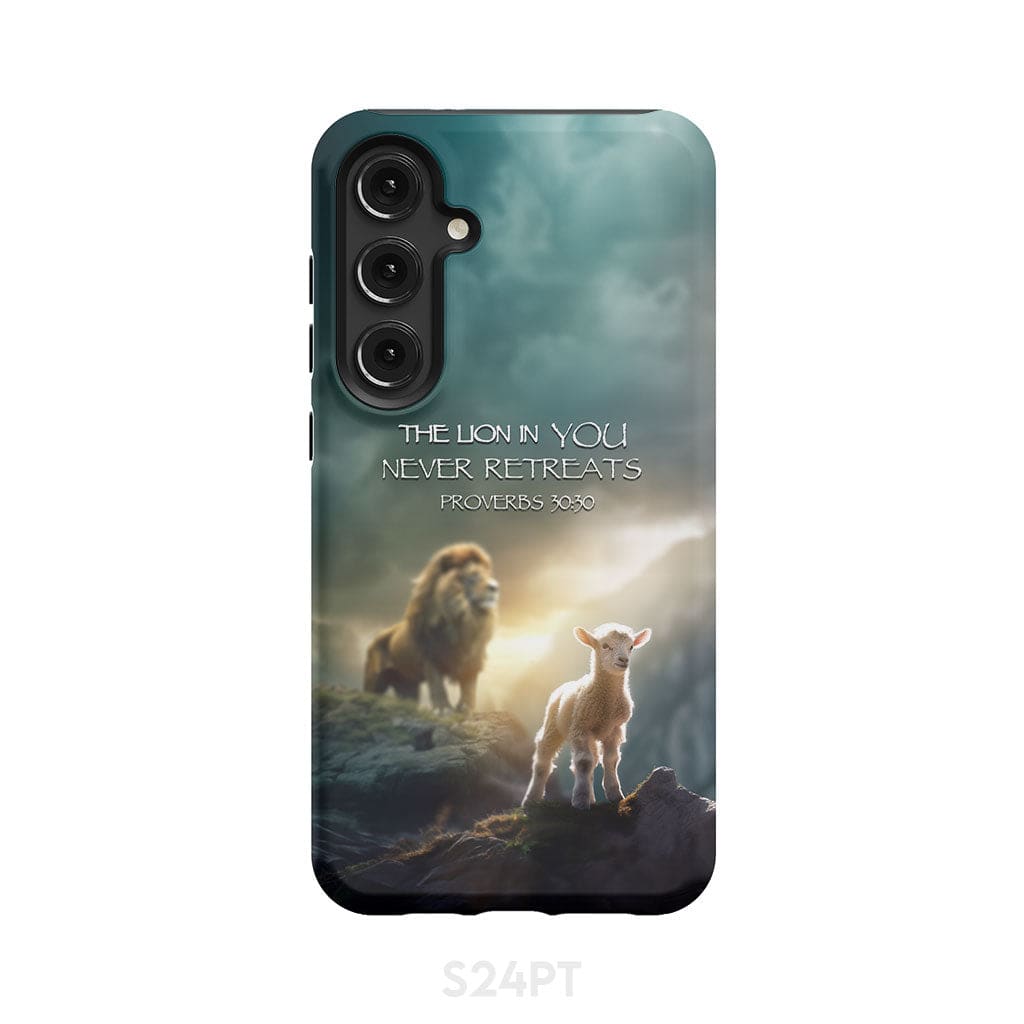 Lion And Lamb Proverbs 3030 The Lion In You Never Retreats Phone Case - Christian Gifts for Women