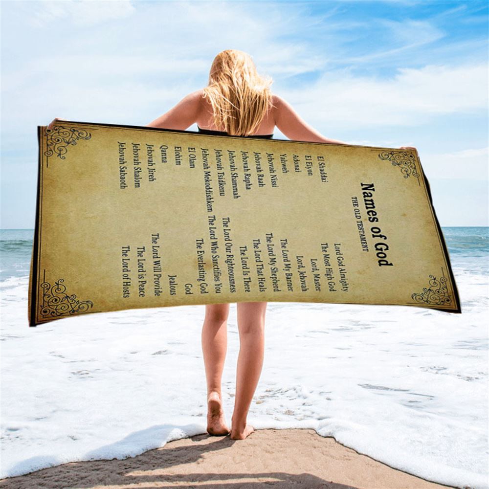 Names Of God Beach Towel - The Old Testament - Christian Beach Towel Decor