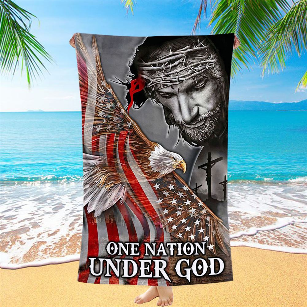 One Nation Under God Beach Towel - Christian Beach Towel - Religious Beach Towel