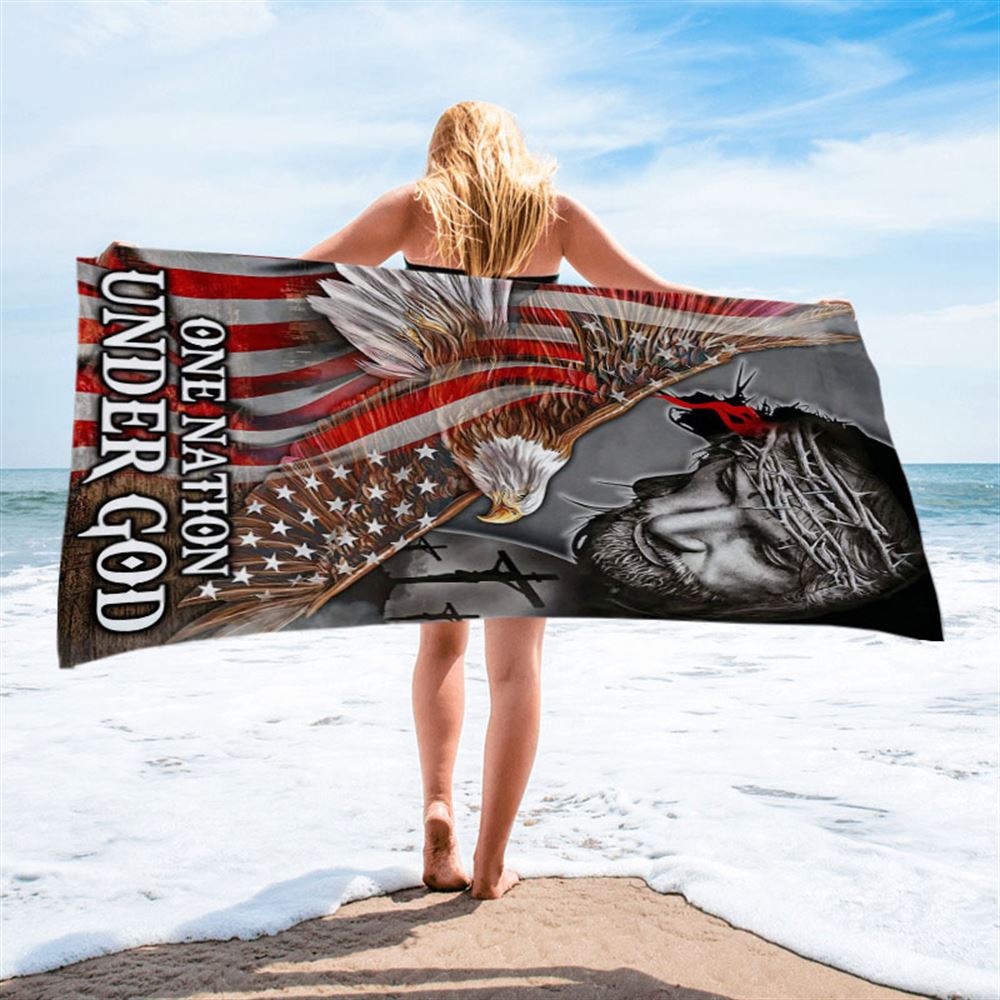 One Nation Under God Beach Towel - Christian Beach Towel - Religious Beach Towel