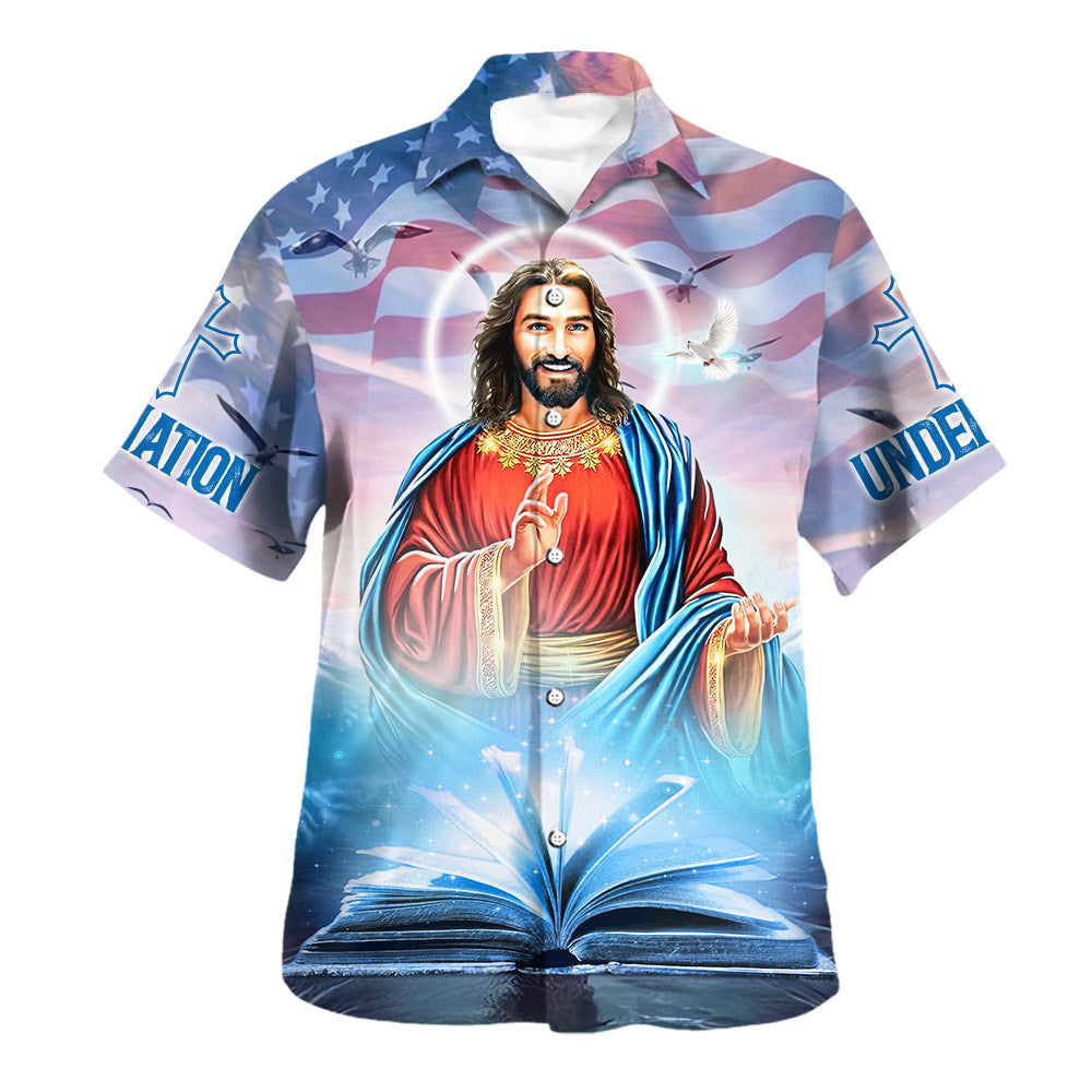 One Nation Under God Jesus Smile Hawaiian Shirts For Men & Women - Christian Hawaiian Shirt - Hawaiian Summer Shirts