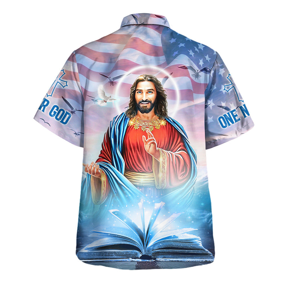 One Nation Under God Jesus Smile Hawaiian Shirts For Men & Women - Christian Hawaiian Shirt - Hawaiian Summer Shirts