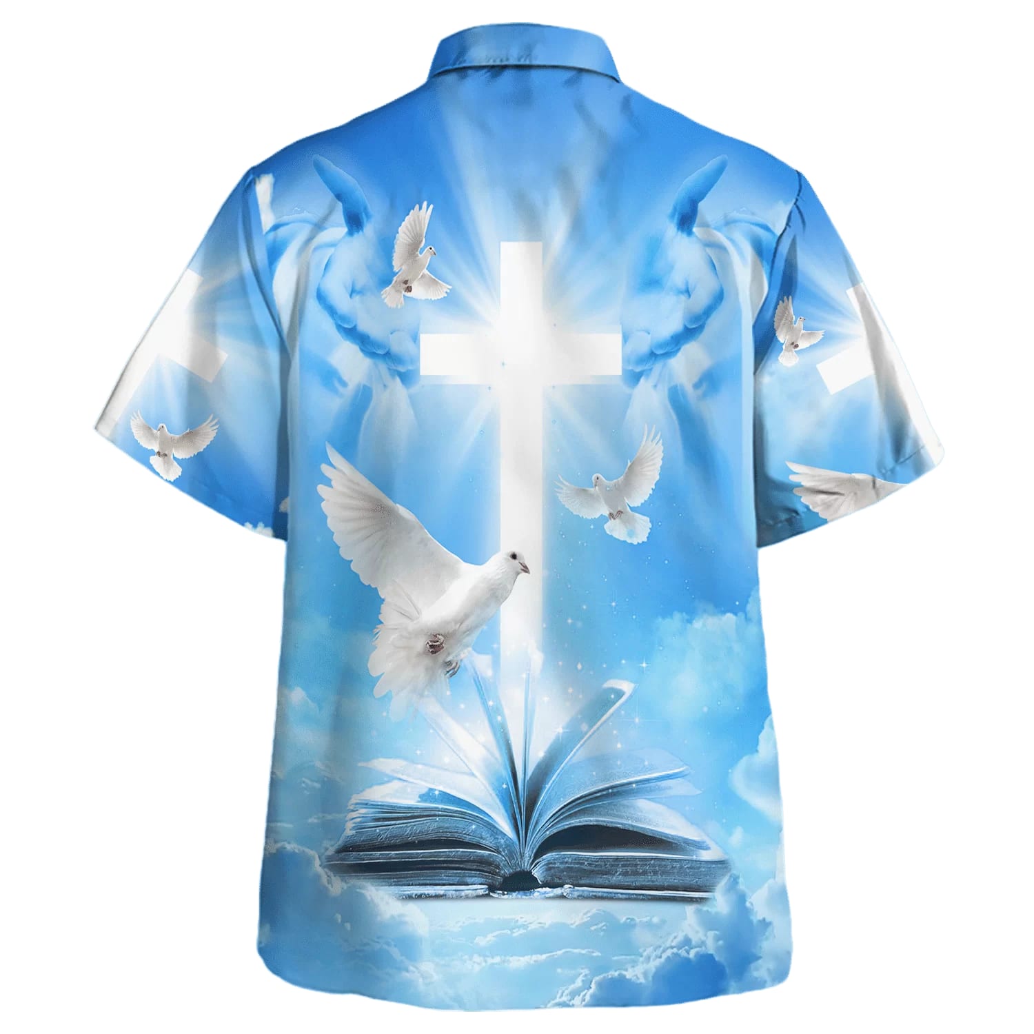 Pigeon Cross And Bible Hawaiian Shirts For Men & Women - Christian Hawaiian Shirt - Hawaiian Summer Shirts