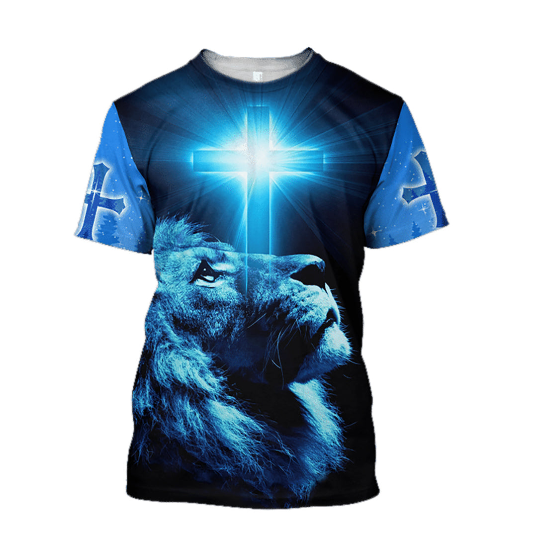 Premium Christian Jesus Lion 3d Unisex Shirt - Christian 3D Shirt