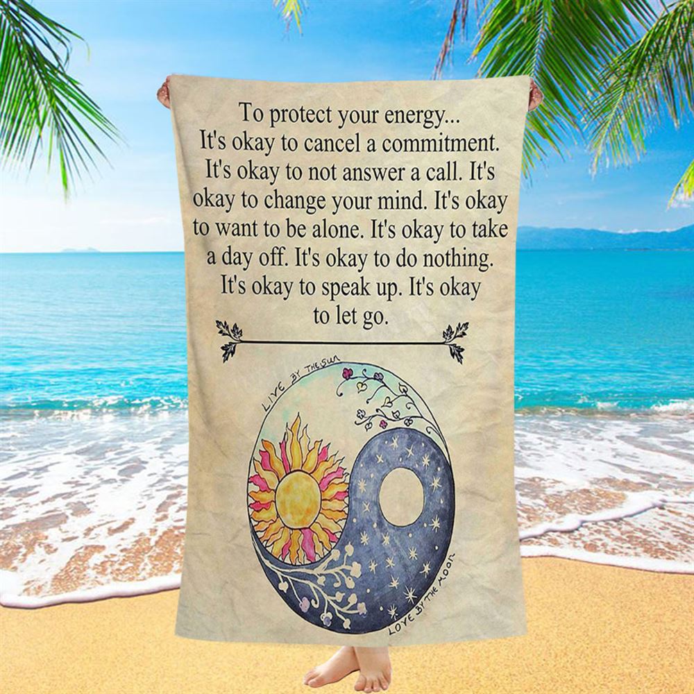 Protect Yourself- Live & Love Beach Towel - Live By The Sun Love By The Moon - Christian Beach Towel Decor