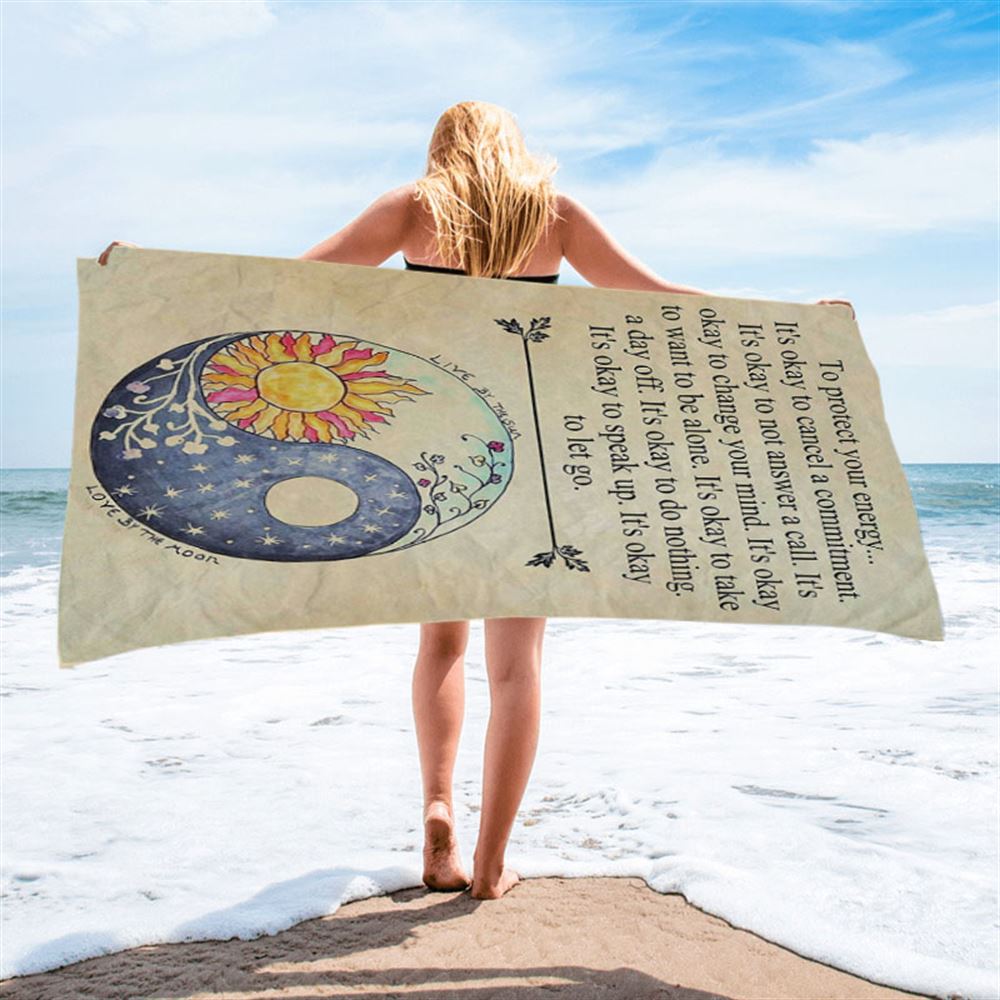 Protect Yourself- Live & Love Beach Towel - Live By The Sun Love By The Moon - Christian Beach Towel Decor