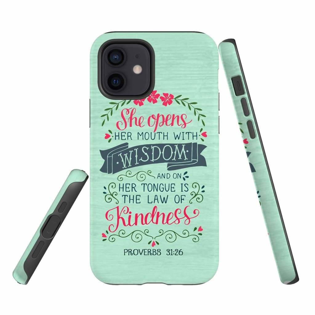 Proverbs 3126 She Opens Her Mouth With Wisdom Phone Case - Bible Verse Phone Cases - Iphone Samsung Phone Case