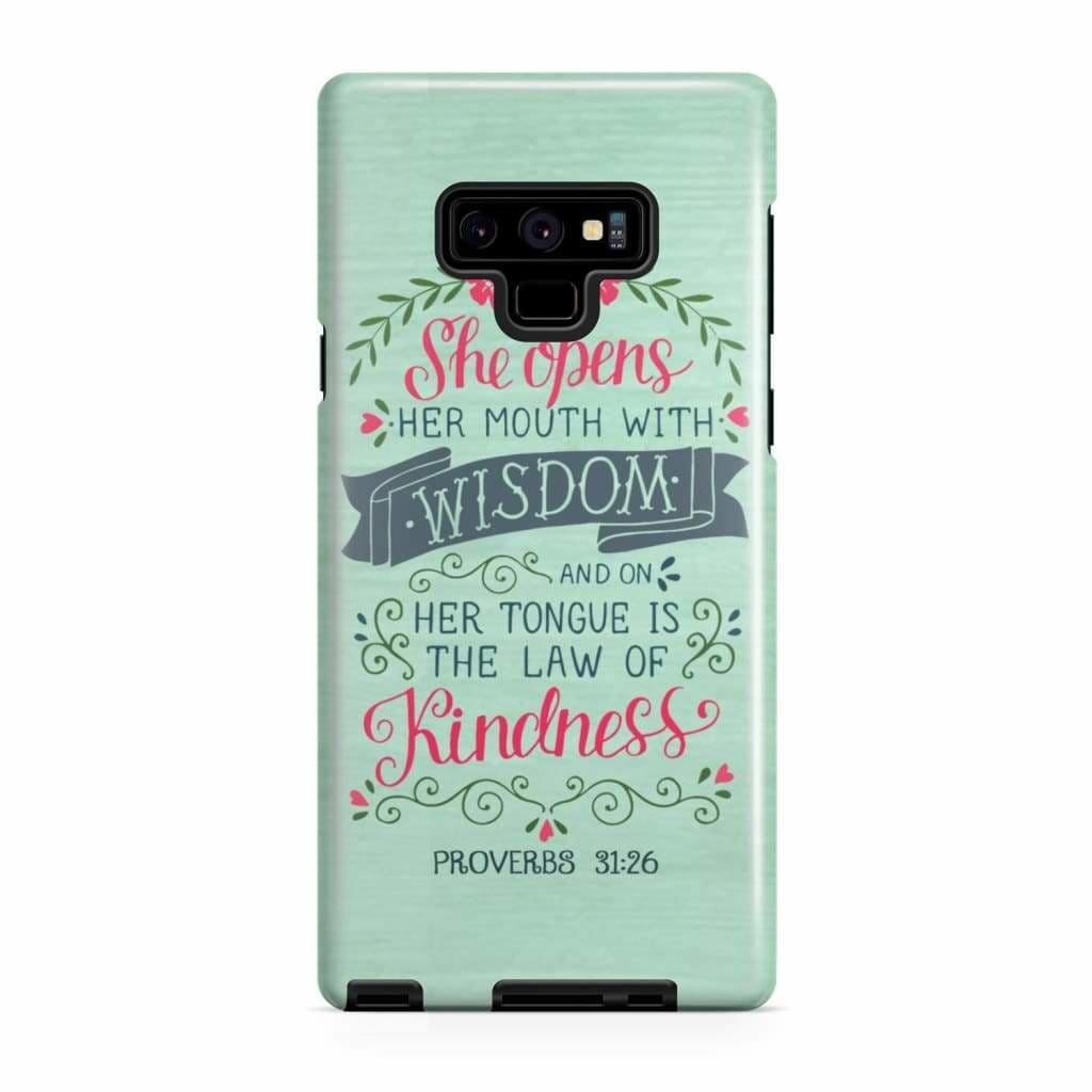 Proverbs 3126 She Opens Her Mouth With Wisdom Phone Case - Bible Verse Phone Cases - Iphone Samsung Phone Case